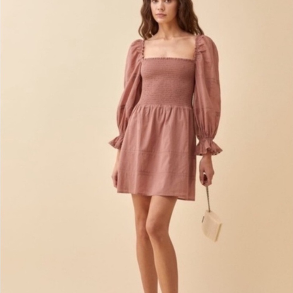 REFORMATION Dunes Dress in Praline, Size 0